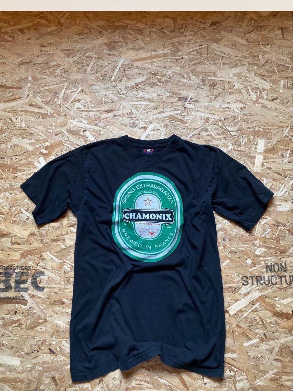 Spirit Black Tee with Green Chamonix Graphic